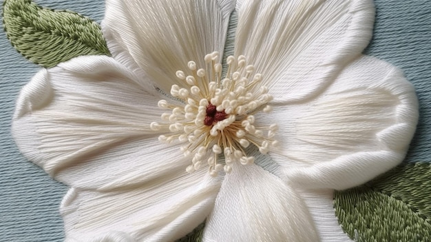 haft na tkaninie z pastelowym motywem